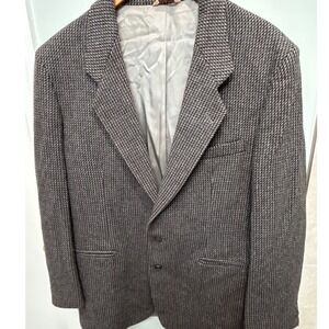 Guy Rossi Mens 40R Gray Textured Tweed‎ Wool Blend Blazer Sport Coat Jacket USA
